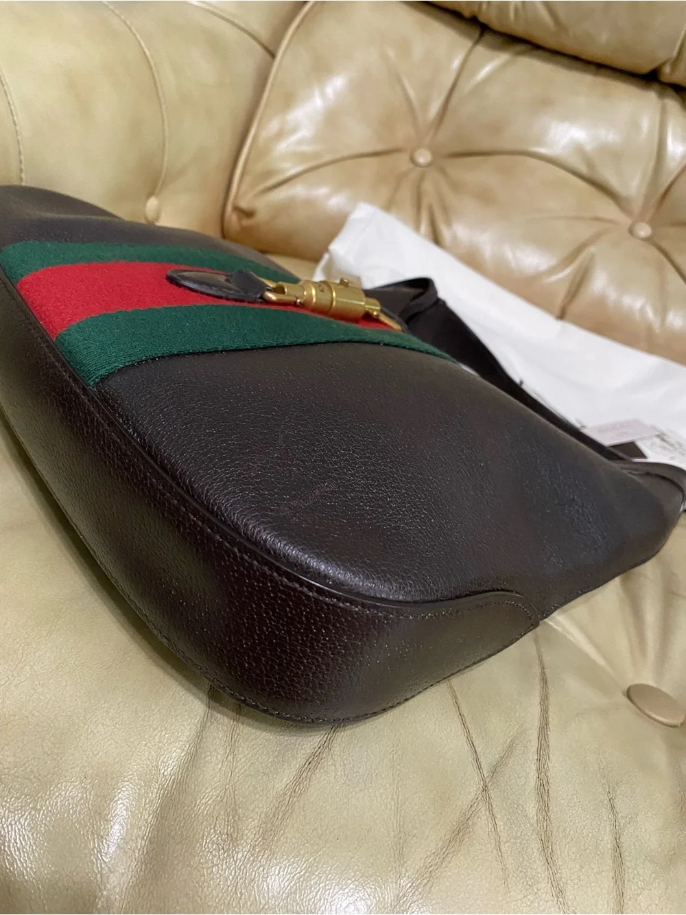 Spectacular Gucci "New Jackie" Hobo Leather Web Stripe w/Pouch 1961 - Picture 9 of 14